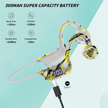 AKZ-G9跨境涂鴉骨傳導藍牙耳機不入耳掛耳式插卡無線運動跑步耳機