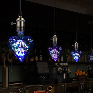 [Honey Comb]聖誕節裝飾品 七彩心型聖誕燈泡 慶典裝飾必備(KC405)