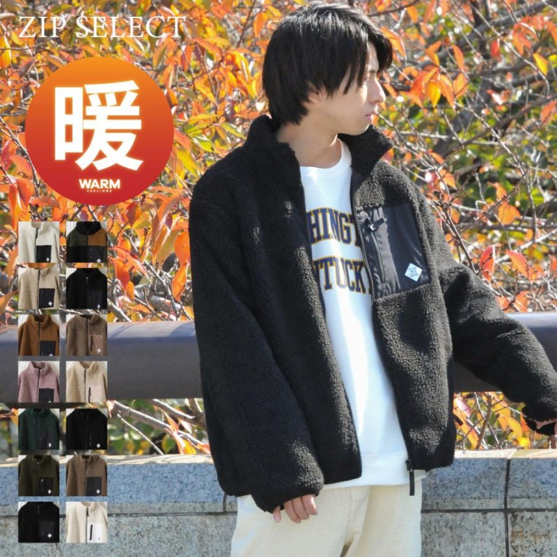 and per se アンパシィ ボア もこもこ ジャケット ロゴ メンズ M