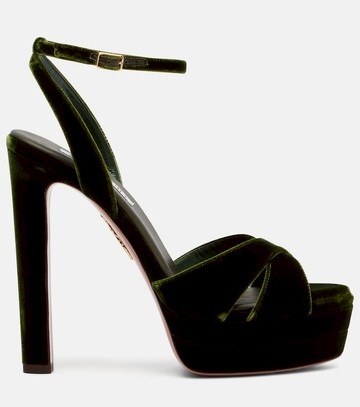 Aquazzura Divine 130 velvet platform sandals