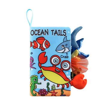 JoyNa - 動物尾巴布書 可水洗布書 幼兒玩具 英文認知-螃蟹