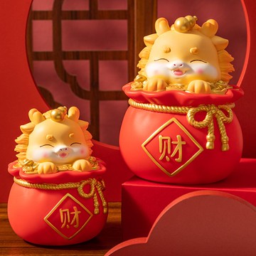 招財貓擺件 十二生肖龍年存錢罐新款只進不出兒童男女孩摔不爛儲蓄錢罐交換禮物