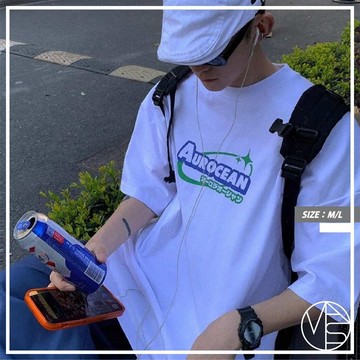 【MKST.STUDIO】Aurocean 日系city boy印花短TEE 寬鬆上衣 夏天短袖 男生服飾 韓國男裝