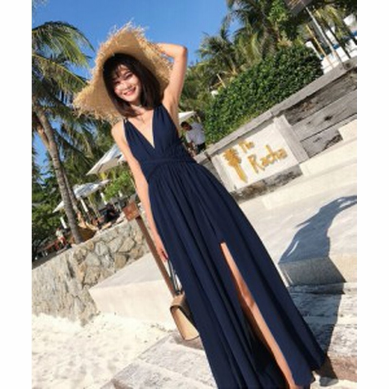 リゾート ワンピース ハワイ グアム 結婚式 沖縄リゾートワンピース ワンピ リゾート 40代 ホルターネック ロングスカート バッククロス 通販 Lineポイント最大1 0 Get Lineショッピング