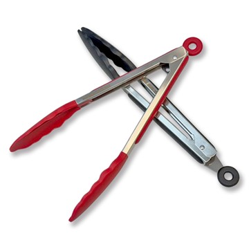 【品樂生活】304不鏽鋼食品級矽膠料理夾 23cm/食材夾/火鍋夾/烤肉夾/燒烤夾