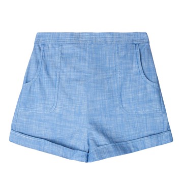 Zimmermann Kids 棉麻休閒下擺反摺鬆緊短褲