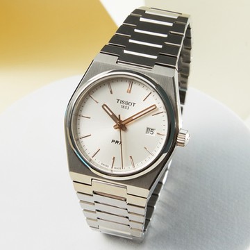 TISSOT天梭 官方授權 PRX系列 復古簡約石英腕錶-玫瑰金 聖誕節 禮物 送禮 35mm/T1372101103100