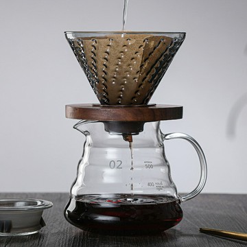 優樂悅~批發家用耐熱玻璃咖啡分享壺 手沖咖啡壺套裝 摩卡云朵咖啡壺器具手沖壺 茶壺