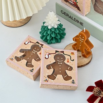 【Mass】薑餅人香氛蠟燭 聖誕造型香味蠟燭 聖誕節伴手禮 居家節日擺件(三入組)