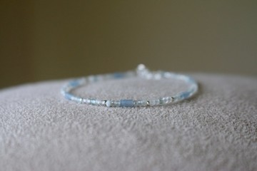 手鍊 月光石 海藍寶 天然石 - 公主 -