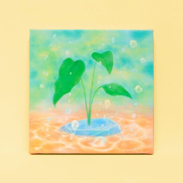 沉浸在汽泡裡-掛畫/畫/裝飾畫/畫作/植物/氣泡/海/療癒/奇幻