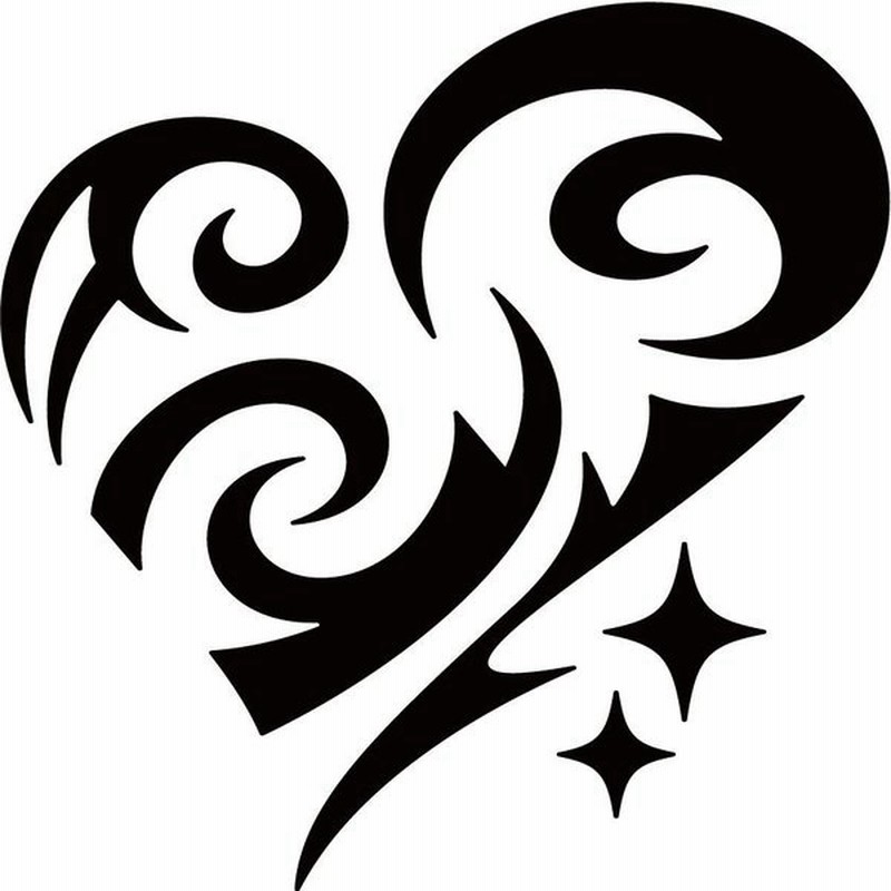 かわいい ステッカー ハート トライバル 8 3枚1セット S ステッカー 車 おしゃれ ガラス バイク タンク ヘルメット スノーボード 通販 Lineポイント最大get Lineショッピング