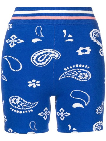 The Upside - Zeta knit paisley-print shorts - women - Elastane/Nylon/Cotton - M - Blue