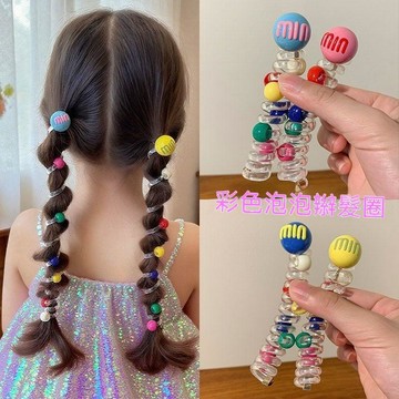🔔新品先發+限量登場 ⏳ 2026新款泡泡辮編髮神器彩色不傷發頭繩高彈卷卷電話線髮圈頭飾女 8W522