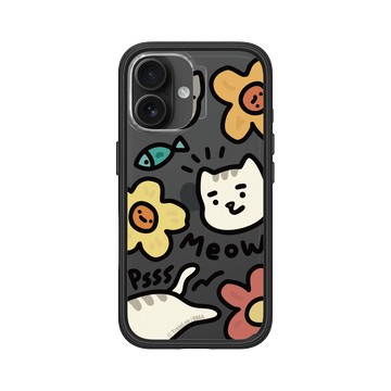 iPhone 16 Mod NX 黑 - 小貓貓們 Little Cattos - Meow&Flowers