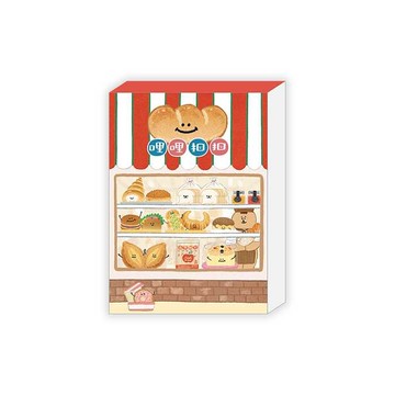 蝦皮隔日到貨 哩哩扣扣 便條本 128K-麵包坊 墊腳石購物網