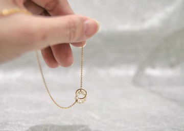 一直都在 珍珠項鍊 鎖骨鍊 手牽手寶石環