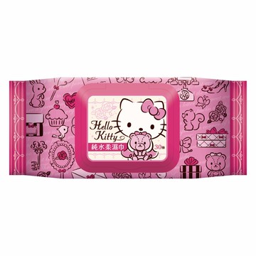 [寶富華]加蓋 Hello Kitty 純水柔濕巾30抽