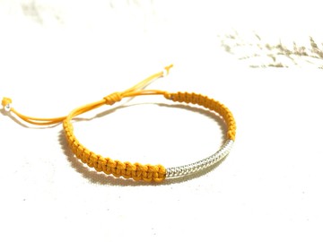 【925純銀】橘黃日本繩編系列 (手環/腳環)