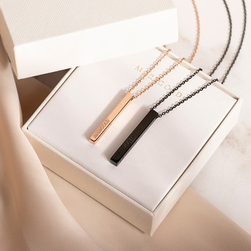 [鈦鋼]MARIGOLD愛的不同面1+1二入4種幸福語言情侶項鍊禮盒組【ATS090】