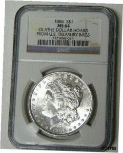 アンティークコイン コイン 金貨 銀貨 NGC MS64 Morgan Silver Dollar Olathe Hoard From Treasury Bags