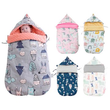 我家寶貝 嬰幼兒純棉防驚跳豆豆絨睡袋 秋冬加厚新生兒抱被 嬰兒蓋毯 安撫豆豆巾睡袋 防踢被