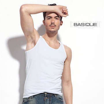 元本 夏裝純色修身男士背心性感潮流緊身打底無袖T恤簡約跨欄汗衫