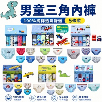 【隔日到貨】男童三角內褲 男童內褲 純棉透氣 吸汗舒適 A類安全 無螢光 無甲醛 兒童卡通內褲 5件組 DD14