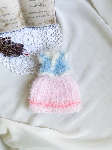 【好日手作】韓國線材公主的衣服編織小物粉色洗澡巾