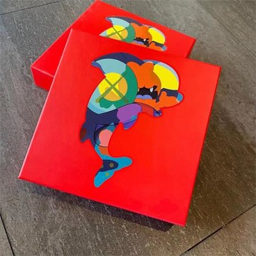 kaws海豚拼圖1000片展會限定睡著的海豚拼圖動腦玩具潮玩裝飾擺件