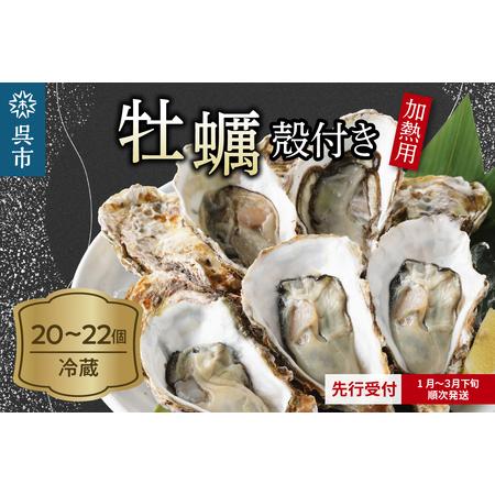 ふるさと納税 中島水産株式会社 加熱用 生牡蠣（殻付き）20〜22個（軍手、ナイフ付き） 広島県呉市