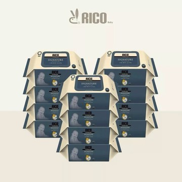 【預購1月初】【安琪兒婦嬰百貨】  韓國 RICO baby 金盞花有機天然特厚款濕紙巾-箱購-Signature藍70抽x12包