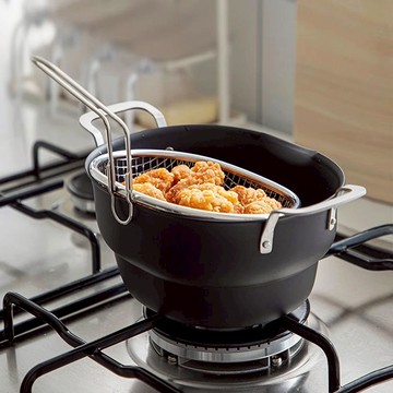 多功能不沾鐵炸鍋(附濾網&蓋) (IH爐可用) 單一規格