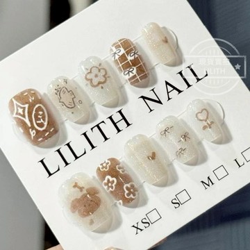 可隔日到貨！卡通泰迪 貓眼穿戴甲 可拆卸顯白百搭光療穿戴甲 美甲貼片 美甲穿戴甲  甲片 假指甲 指甲貼