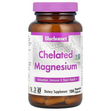 Bluebonnet Nutrition, 螯合鎂，120 粒素食膠囊（每粒膠囊 100 毫克）