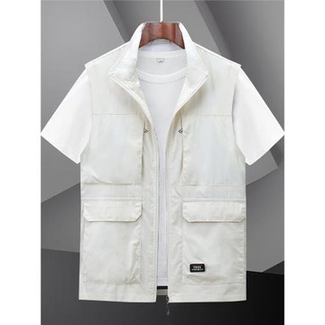 馬甲男多口袋背心薄款工裝寬松坎肩戶外釣魚馬夾休閑男士無袖外套