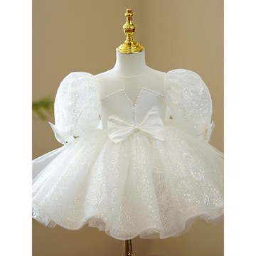 女童晚禮服寶寶周歲生日公主裙花童婚禮小女孩婚紗兒童鋼琴演出服