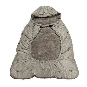 akachan honpo - 刺繡斗篷-小熊-咖啡色 (長63cm寬63cm)