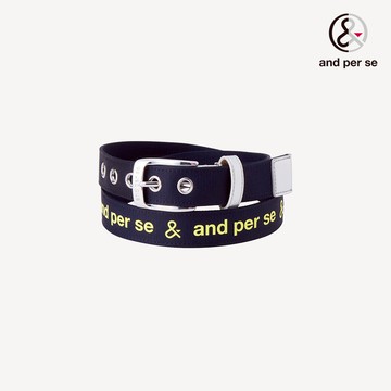 【and per se】女款深藍色合成皮革設計自由裁剪時尚必備皮帶 DLV07525