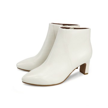 NG鞋特賣★GREEN PINE俐落尖頭羊皮貼腿高跟靴 米白色 (00862231)