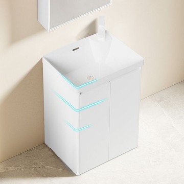 免運 浴室櫃  小戶型浴室櫃  加厚圓弧落地浴室柜組合洗臉盆 洗手盆 池小戶型蜂窩鋁洗漱臺陶瓷盆  可開發票 全館八折 工廠現貨直銷 新品特價 y9056