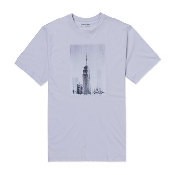 Calvin Klein CK 熱銷印刷圖案圖案短袖T恤-淺灰色