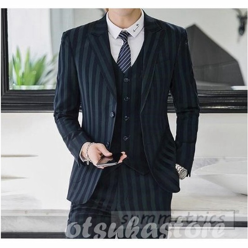 フォマールスーツ ストライプ柄 スリーピーススーツ メンズ3ピーススリム スーツ セットアップ 大きいサイズ 結婚式 二次会 成人式 ギ 通販 Lineポイント最大get Lineショッピング