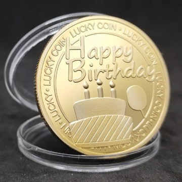 生日快樂紀念幣 【Giftpro 高定客製】生日快樂紀念幣 生日幣 週年紀念日紀念幣 - 金色