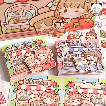 ✅品質把關✅提拉多新品  手賬  貼紙禮盒可愛卡通女孩立體  安靜書  DIY免裁剪益智款