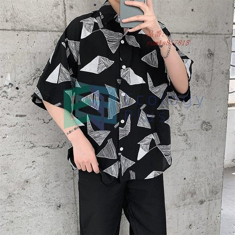 春夏 半袖 男子トップス シャツ メンズ 柄もの カジュアルシャツ 上着 スタイリッシュ 通販 Lineポイント最大get Lineショッピング