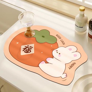 廚房臺面瀝水墊軟硅藻泥吸水墊餐具杯墊茶水臺吧臺干燥墊免洗餐墊