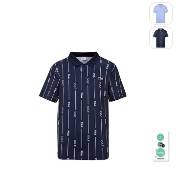 【FILA】男性 GOLF 高爾夫 吸濕排汗 短袖POLO衫-丈青 1POY-6103-NV