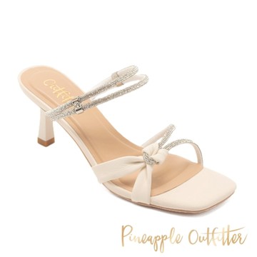 Pineapple Outfitter-交叉異材雙鍊帶涼跟鞋 RYU-白色