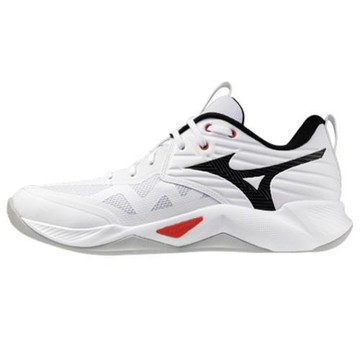 Mizuno 美津濃 排球鞋 男鞋 WAVE MOMENTUM PRO 白黑紅 V1GA254059